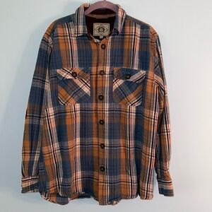 Mens Large Scully Farthest Point Cotton Flannel Shirt With Elbow Pads